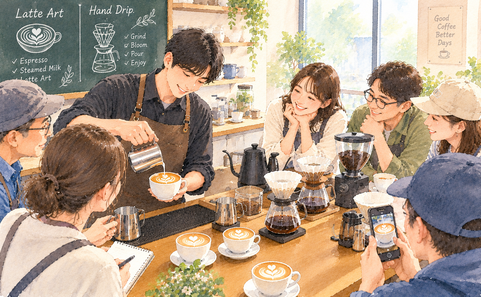 라떼아트&핸드드립(바리스타1급 자격증)_주간A